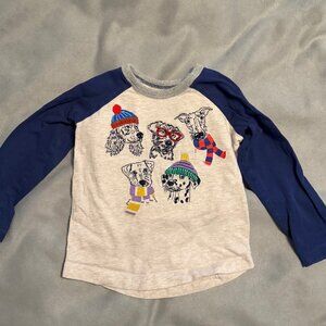 Boden - Kids' Cream and Blue Dog Graphic Tee - 2y